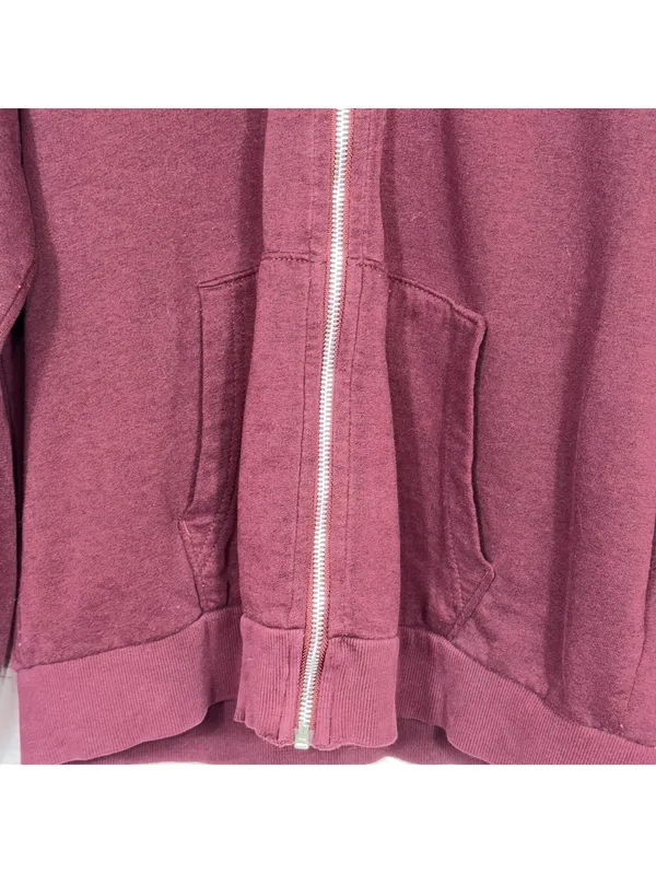 H&M Large Divided Basic Maroon Hoodie - Image 2