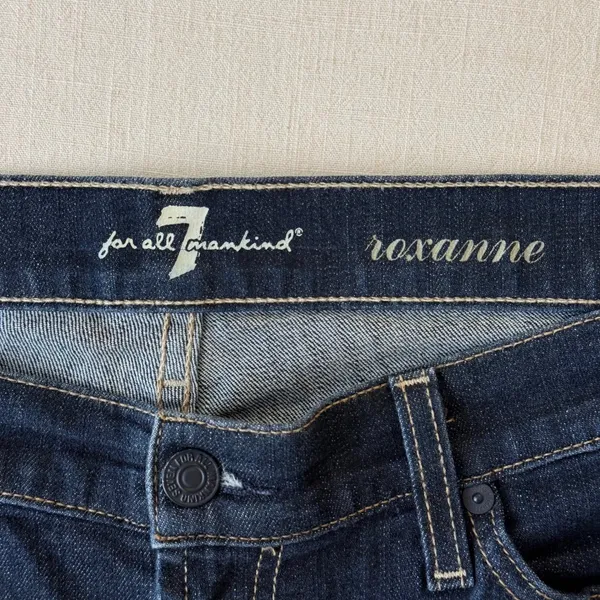 7 For All Mankind Roxanne Slim Illusion Skinny Jeans Womens 31 Dark Wash Denim - Image 3