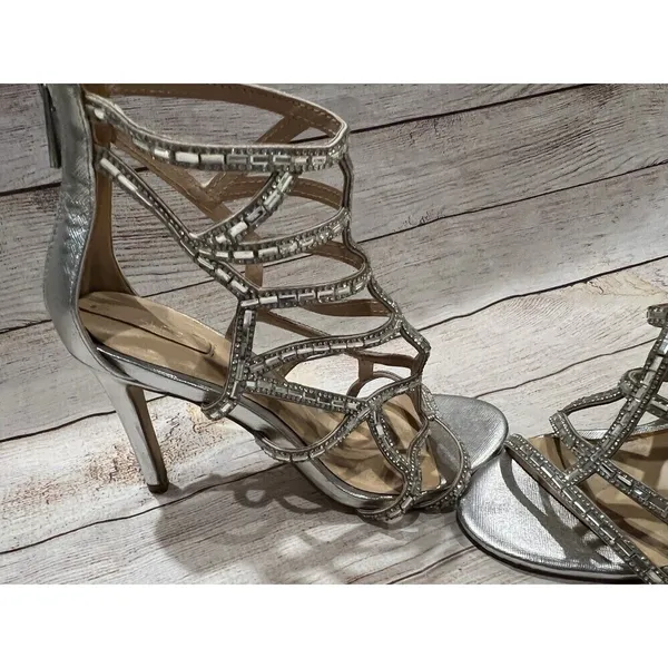 ALDO Norta Sparkling Stilettos Glass Mirror Caged Heels Sandal 4” Pumps 7 - Image 4