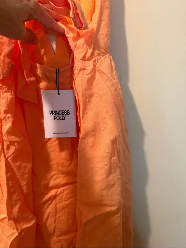Princess Polly Koko mini dress orange tie back NWT Women’s 6 - Image 3