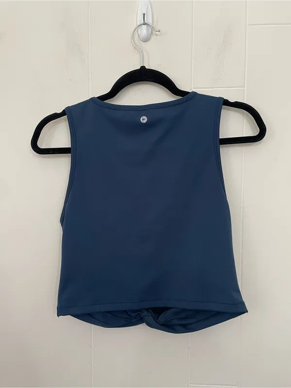 90 Degree Reflex Tank Top Size M Blue Twist Front Athletic Activewear Athleisure - Image 2