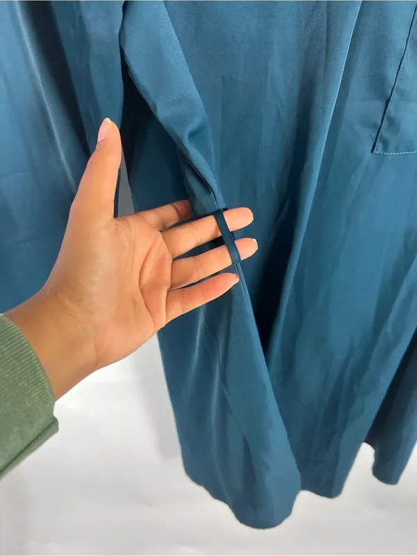 NWT Halara Ink Green Roll-Up Sleeve Relaxed Work Shirt Dress M - Image 6
