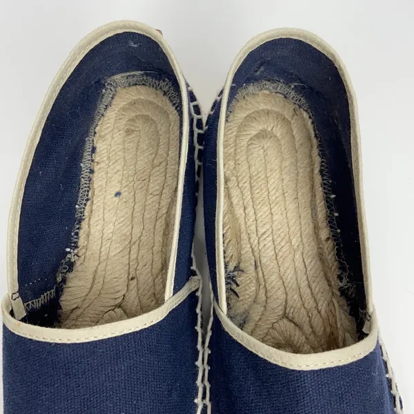 Toni Pons Blue Canvas Espadrilles Tan Trim Slip-On - Image 14