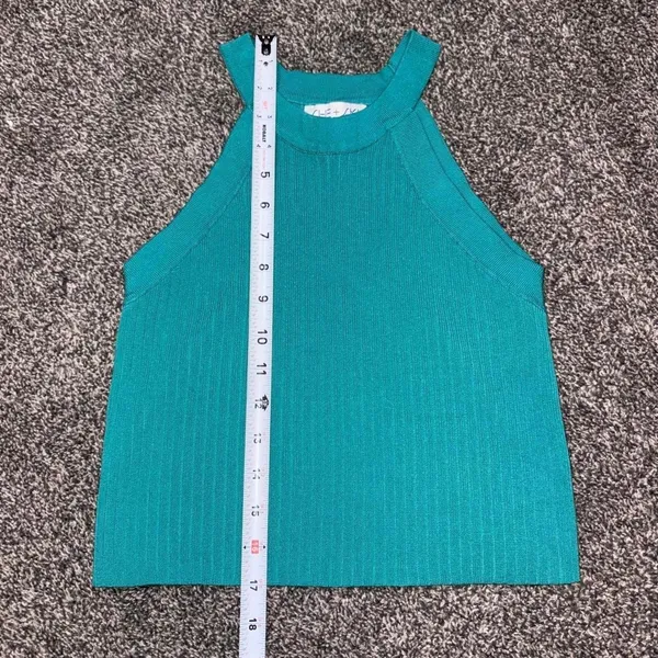 She + Sky Turquoise Ribbed tank size small - Image 4