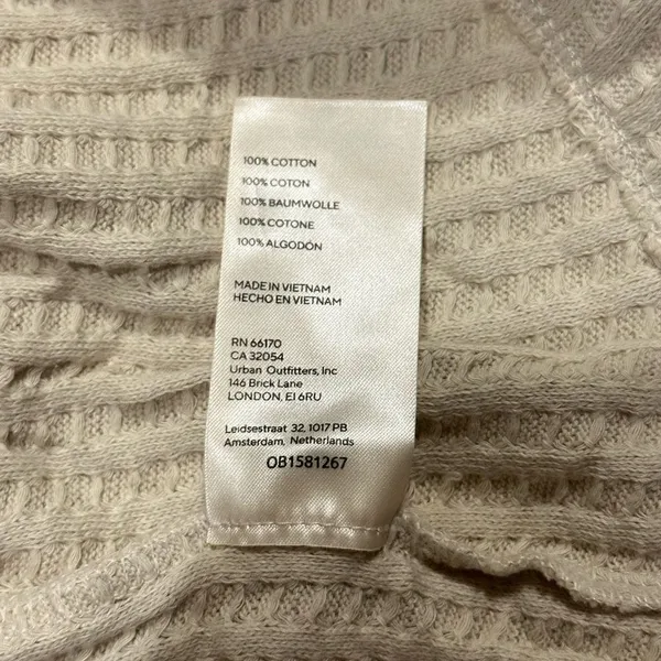Free People Stone Cold Juicy Long Sleeve Waffle Cowl Neck Size Medium - Image 7