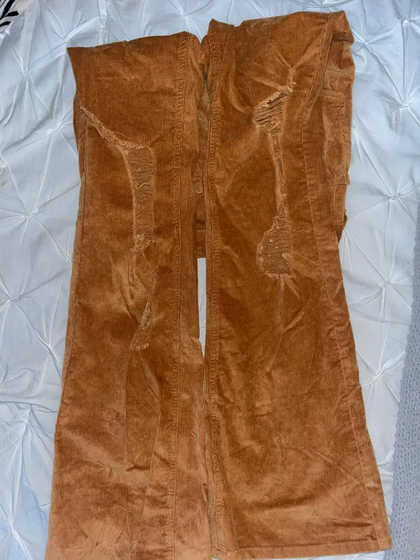 Flavored Corduroy Ripped Jeans - Image 2