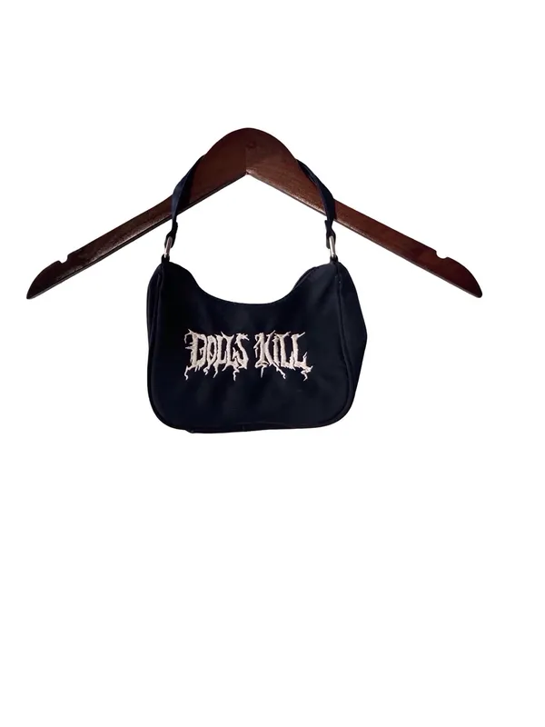 Dolls Kill Black Logo Mini Shoulder Belt Bag - Image 3