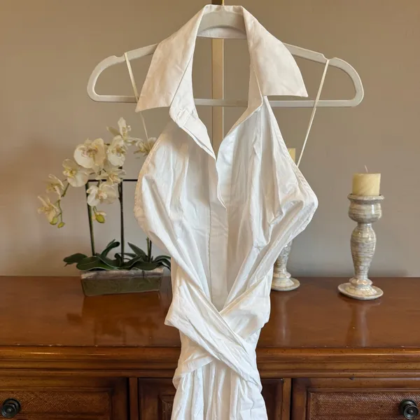 MISA Los Angeles Jessika White Halter Dress NWT Size M - Image 4