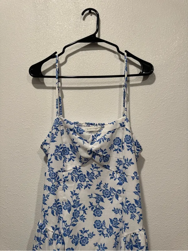 Altar’d State Bayley Blue Floral Midi Dress Size L NWOT - Image 4