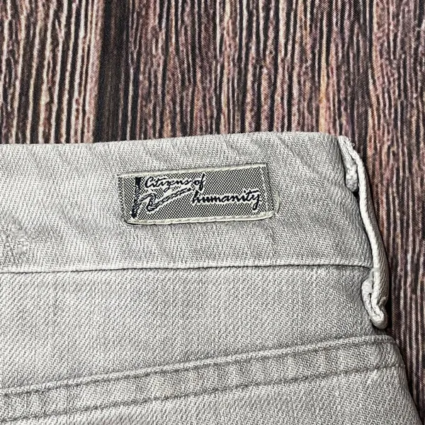 Citizens Of Humanity Boho #370 Stretch Denim Gray Mini Skirt Sz 25 Embroidered‎ - Image 6