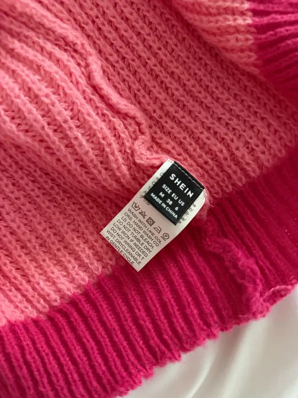 Shein Cardigan Sweater Pink Knit - Image 3