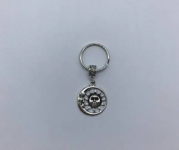 New sun and moon silver or gray dangle keychain - Image 15