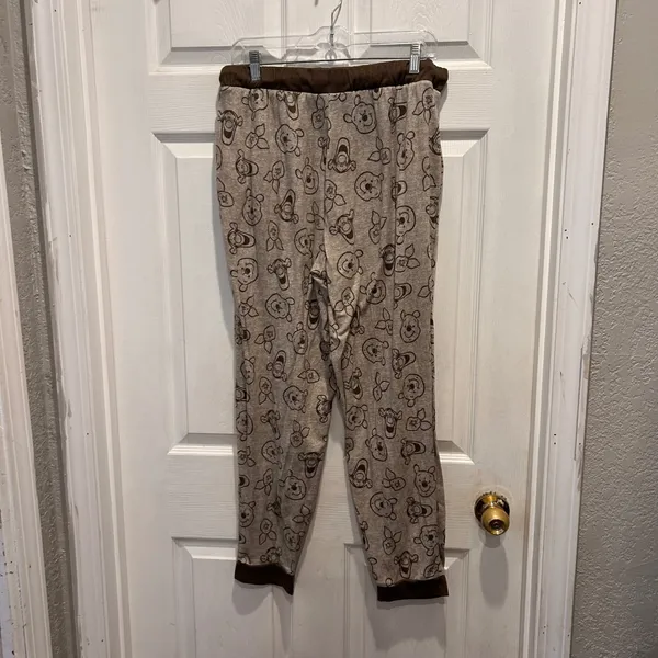Disney Winnie the Pooh Tigger Piglet Set Women's XL 2‎ Piece Pants Tan Lounge - Image 10