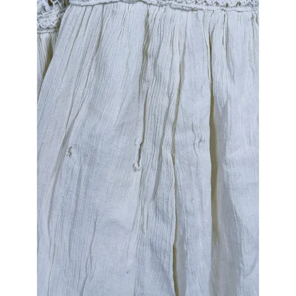 Vintage Y2K American Eagle Babydoll Mini Dress XS Cream Boho Country Concert - Image 12