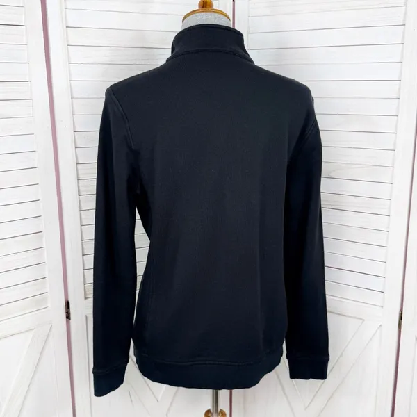 Vineyard Vines‎ Mock Neck Snap Pullover Sweatshirt Black Womens Medium - Image 4