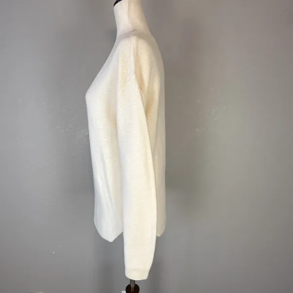 Wilfred Free‎ Aritzia Womens Wolter Sweater Size S Ecru Ivory Knit Merino Wool - Image 4