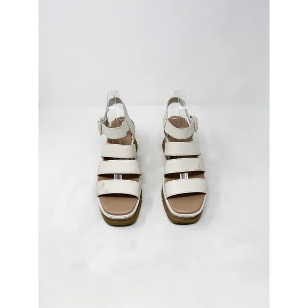 [Sorel] Cream Leather Joanie III Platform Wedge Ankle Strap Sandals Size 9.5 - Image 4