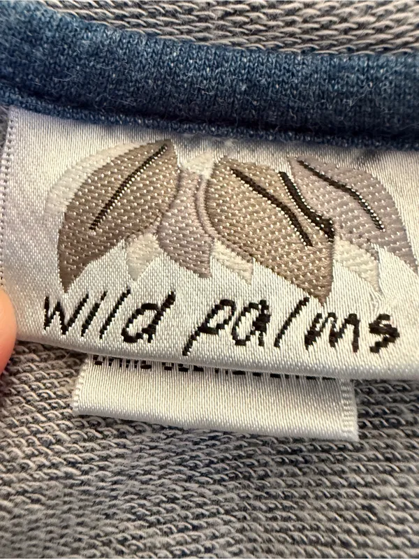 Wild‎ Palms Indigo Blue Bird Graphic Boxy Pocket Top Size Small - Image 3