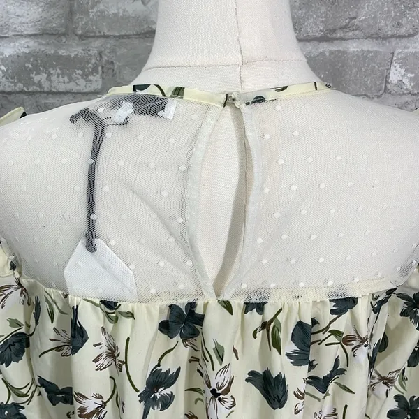 English Factory Floral Blouse - Cream and Green - Image 5
