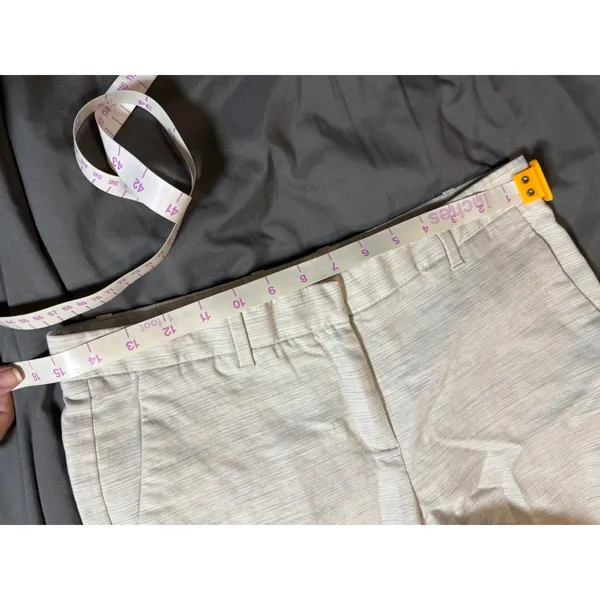 Gap Perfect Trousers Capri Cropped‎ Pants Size 4R Cream Gray Pockets Flat Front - Image 7