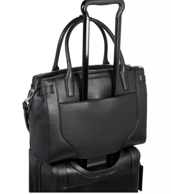 Tumi Stanton Kiran Tote Black Leather Travel Bag - Image 2