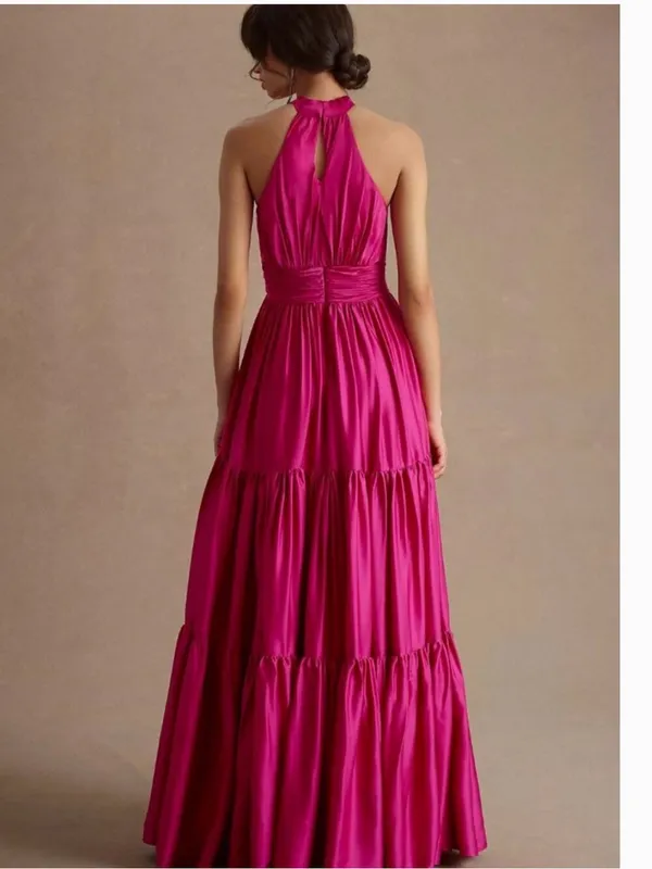Mac Duggal High-Neck Satin Formal Dress - Image 5