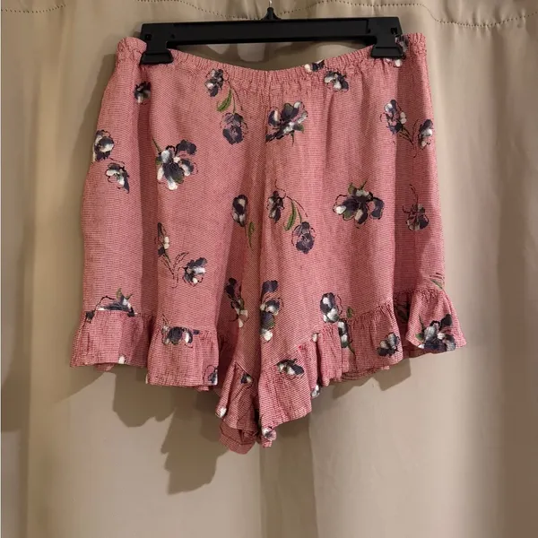 Women’s Floral Red Shorts(Source Unknown) - Image 2