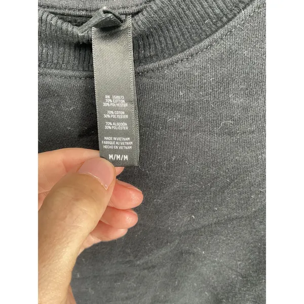 SKIMS Unisex Sweatshirt Black Cotton Blend Crewneck Pullover Medium - Image 5