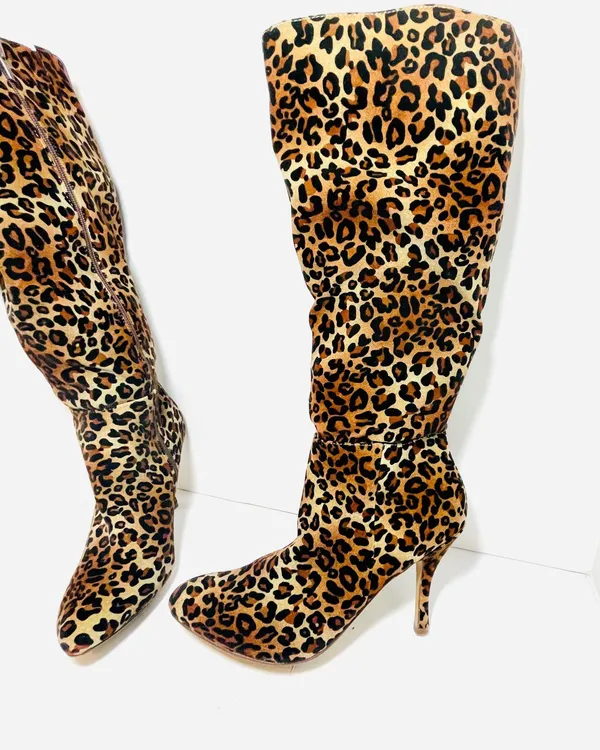 Leopard Animal Print Knee High Boots - Image 7