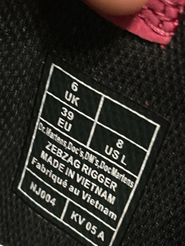 DR MARTENS Zebzag Rigger fuchsia leather boots shoes women’s 8 new - Image 3