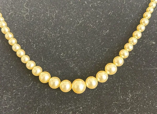 Sterling Silver Vintage with artificial gold pearls Necklace - Image 2