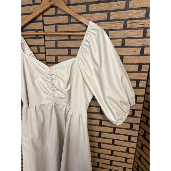 Arula Cream Faux Leather Dress Size X (‎ XL) - Image 5