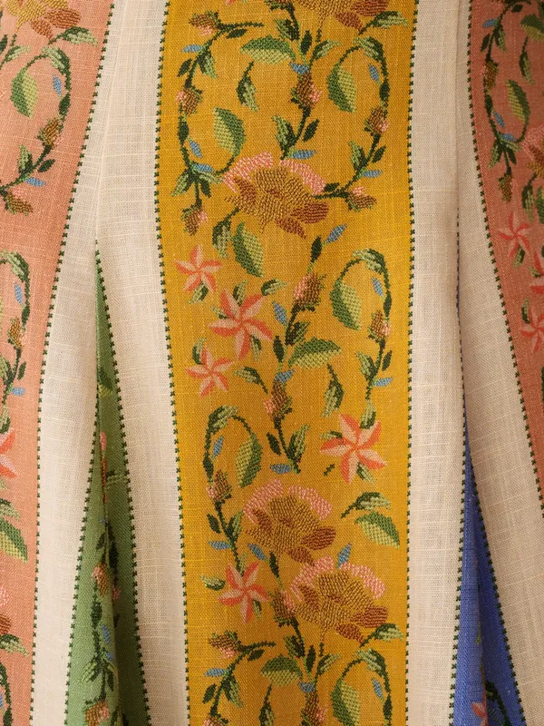 Few Moda Anaya Size 4 Multi Color Yellow Blue Midi Dress - Image 5