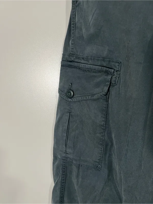 AE Baggy Wide Leg Cargo Pants in Blue Gray Size 4 Mid Rise - Image 7