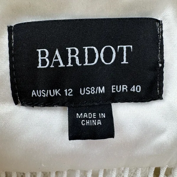 Bardot Botanical White Lace Midi Dress in Ivory size 8 Medium $139 Revolve Bride - Image 14
