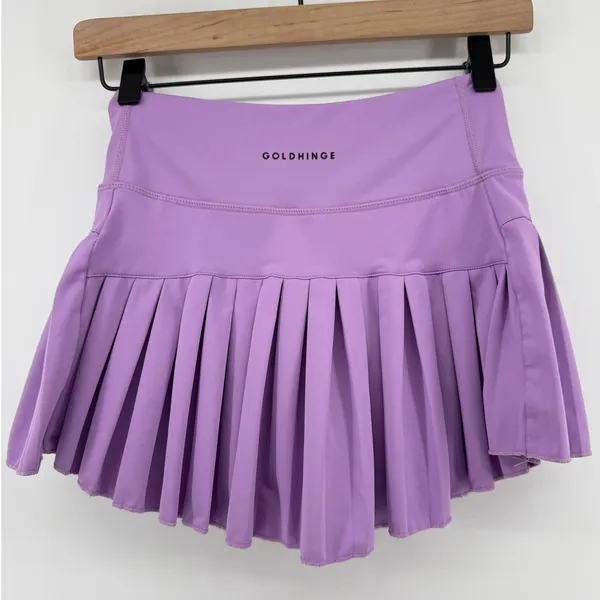 Gold Hinge Pleated Tennis Skirt Skort Purple Women XS Pickleball Preppy Sporty - Image 6