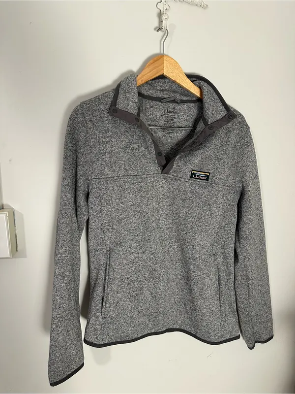 L.L.Bean Sweater Fleece Pullover pewter medium Gray - Image 2