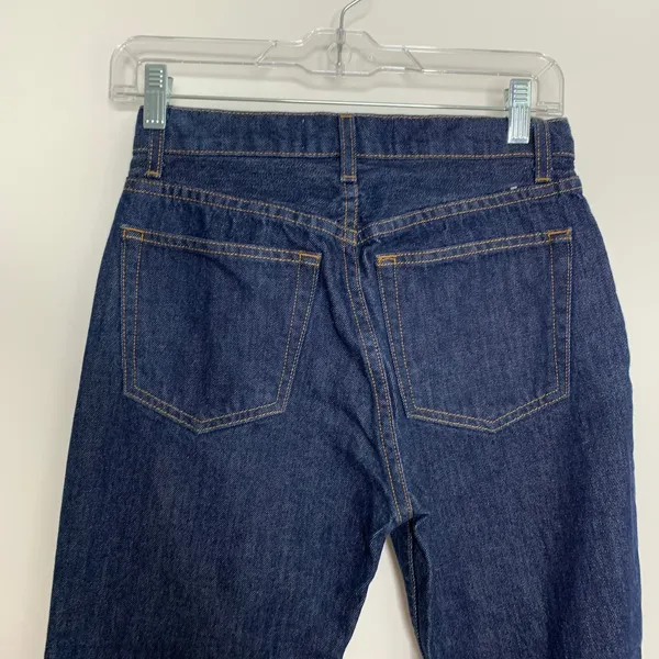 Reformation Brooke High Straight Zip Jeans Womens Size 26 Dark Wash Blue - Image 6