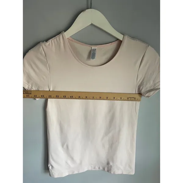 Gap Body Womens Pale Pink Tactel Lycra Scoop Neck Short Sleeve Tee Size M - Image 4