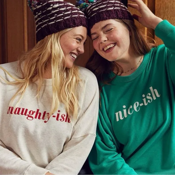 AERIE Naughty-ish Long Sleeve Pullover Crewneck Novelty Sweatshirt Size M - Image 4