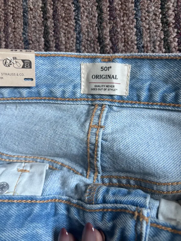 Levi's 501 Straight Jeans - Light Blue Denim - Image 3