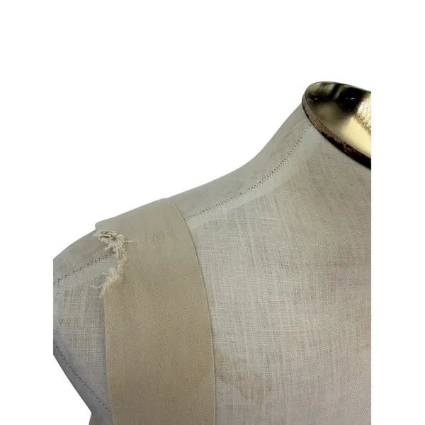 Cuyana Linen Blend Tie Front Square Neck Maxi Dress Beige Minimalist Size Small - Image 6