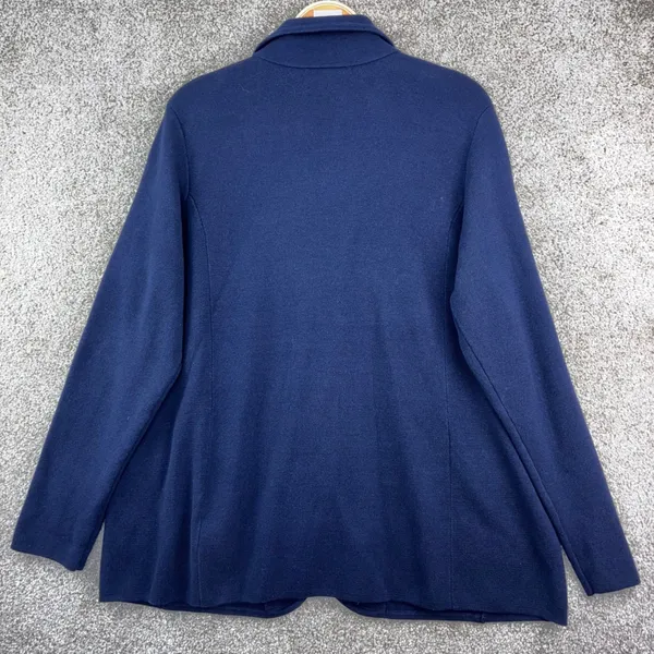 Lauren Ralph Lauren Knit Blazer XL Navy Gold Button Preppy Old Money Equestrian - Image 4