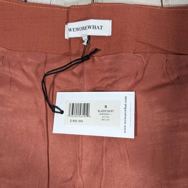 WeWoreWhat‎ Blazer Skirt Brown Button Front Asymmetrical A-Line Size S - Image 6