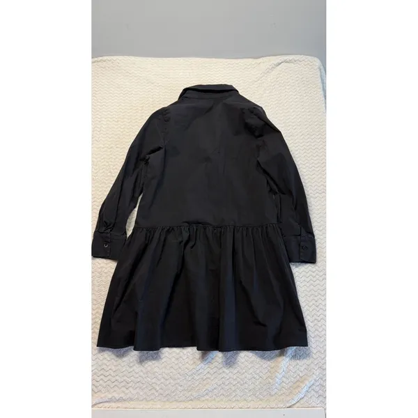 Pomander Place turkernuck Black Drop Waist Shirt Dress Gold Button Womens Medium - Image 3