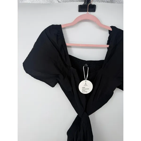 Anrabess Cutout Back Mini Dress Size Large Black - Image 7