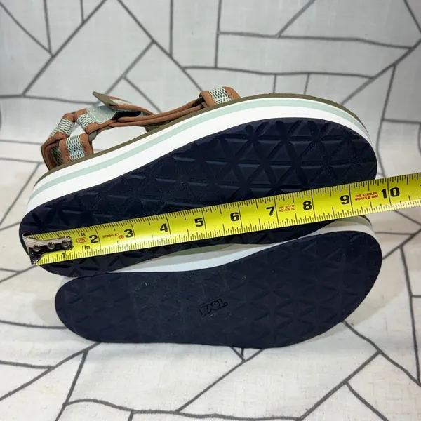 Teva Midform Universal Sandals Size 8 Green Mesh Platform Strappy‎ 1102451 READ - Image 9