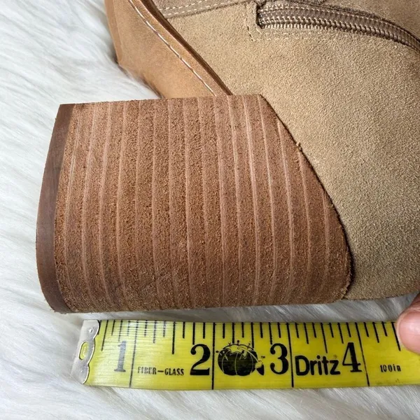 Steve Madden Cate Sand Suede Block Heel Pointed Toe Pull On Ankle Boots Size 8 - Image 8