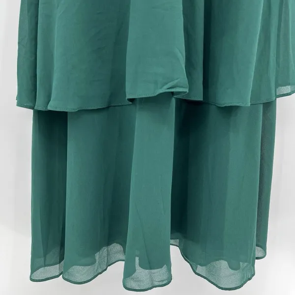 Lulus‎ Celebration Time Emerald Green Sleeveless Tiered Midi Dress Size XS - Image 5
