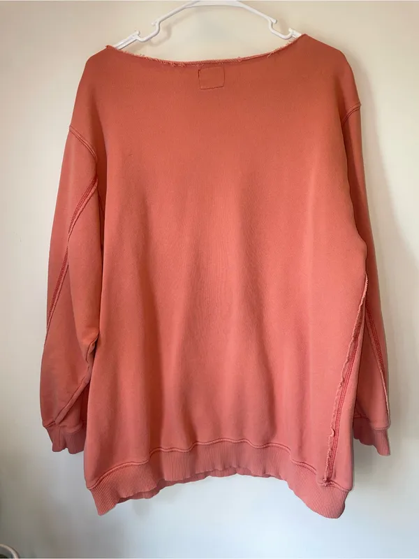 Aerie Washed Orange Pullover Sweatshirt - Image 3